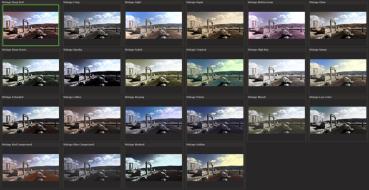 Bilder mit den 22 unterschiedlichen angewendeten Preset.