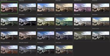 Bilder mit den 22 unterschiedlichen angewendeten Preset.