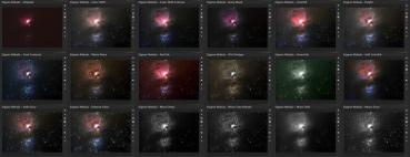 Bild mit Übersicht der Presets am Beispiel des Orionnebel