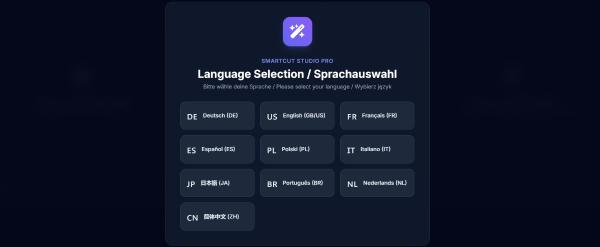 Interface Sprachauswahl