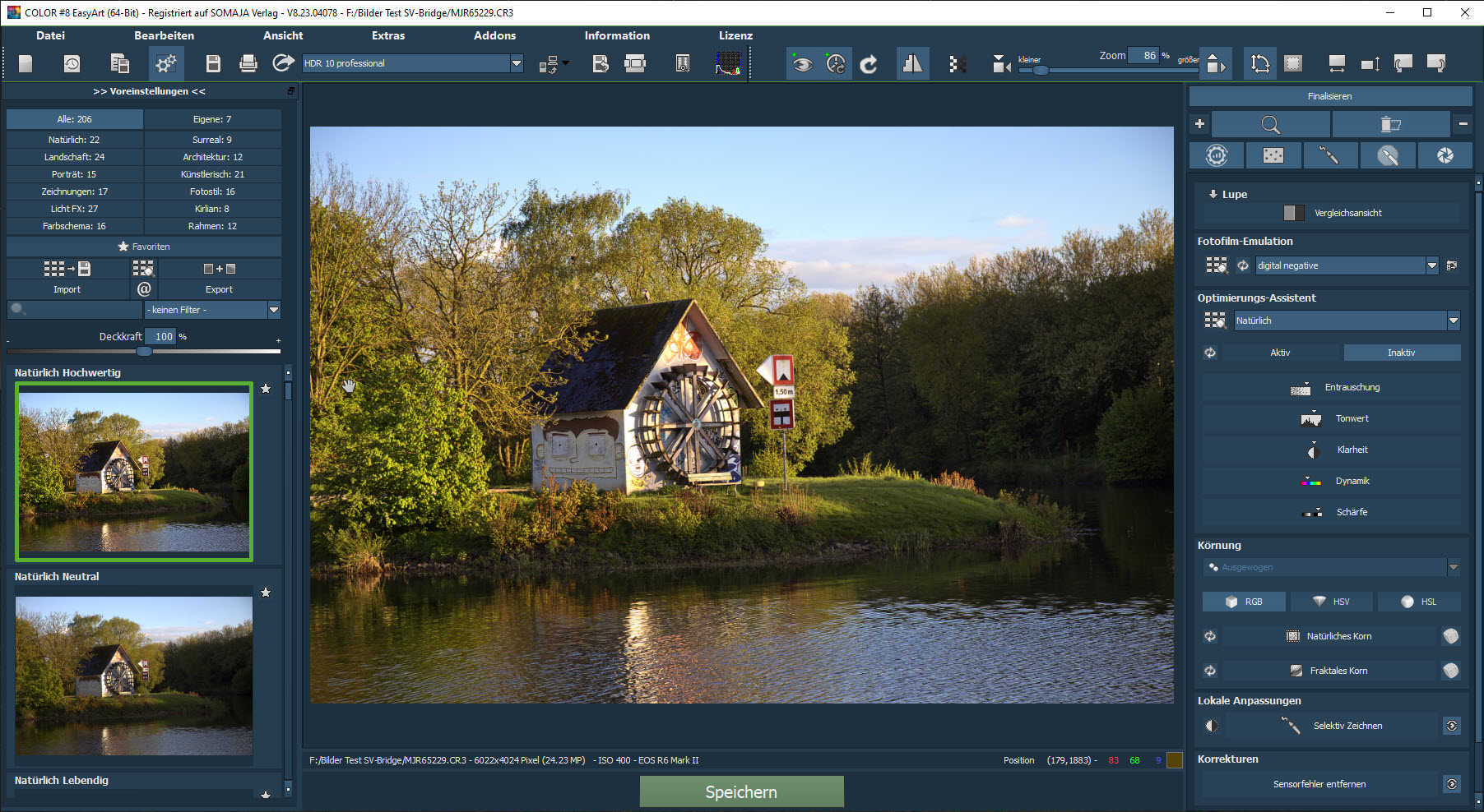 Benutzerinterface LUT #1 professional