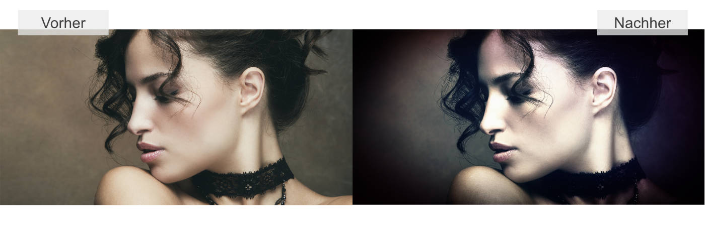 Vorher-Nachher Bilder Anwendung des trainierten KI-Filters