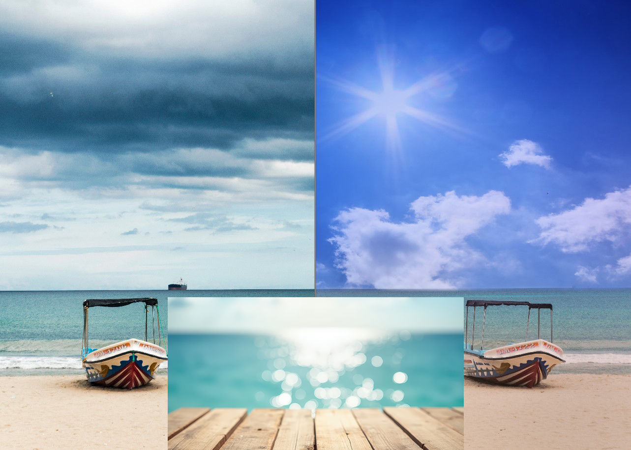 Vergleichsbild Stil auf Bild übertragen PHOTO Style #1 professional vorher nachher Strand