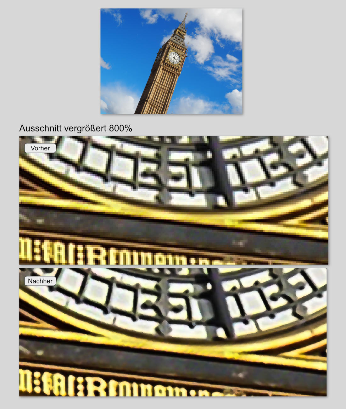 Beispielbild -Ausschnitssvergrößerung Uhr von Big Ben